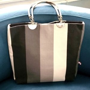 Anthropology striped canvas bag